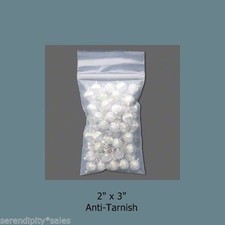 100 Anti Tarnish Top Zip  Bags 2" x 3"  Protect Jewelry Coins Silver Gold  ~ 2x3
