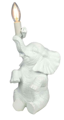30cm white elephant table - 30cm, lamp
