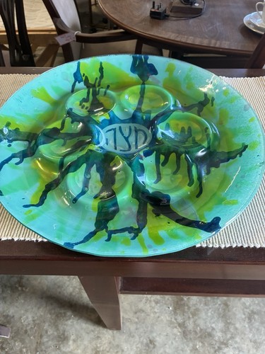 Passover seder plate blue - passover,