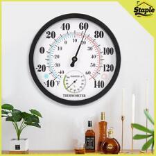 9.84'' Large Wall Hanging Thermometer Outdoor Garden Home Pointer Hygrometer UK
