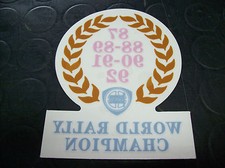 World Rally Champion Lancia Delta Evolution Window Sticker Coat of Arms Logo HF WRC