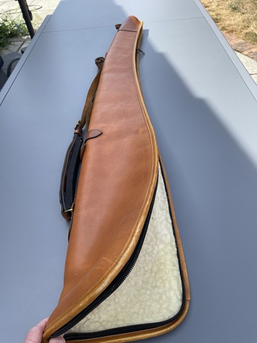 Brown leather soft rifle - rifle, case