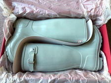 Hunter Wellies Women's Original Tall   Gloss, Colour - Sea foam Size 5 UK