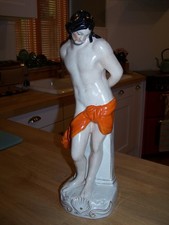 Antique Staffordshire Large Pottery Figure Of Christ,  The Flagellation,  [Rare]