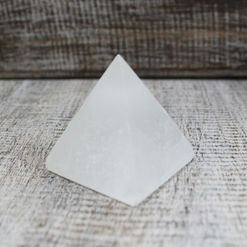 Selenite pyramid 5 cm - pyramid,