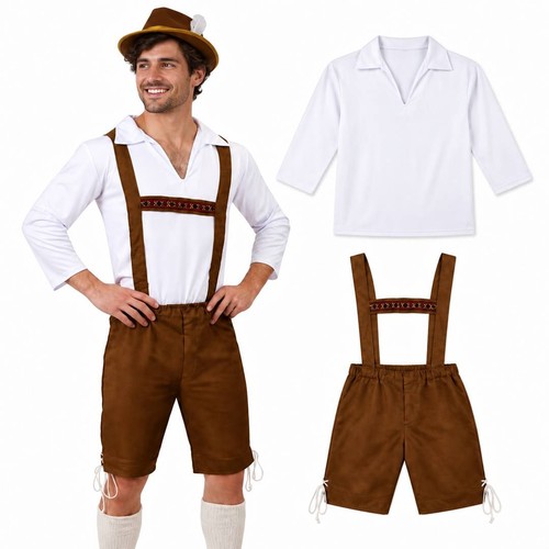 Mens brown bavarian lederhosen - bavarian,