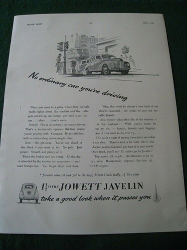 Jowett javelin car monte carlo - jowett,