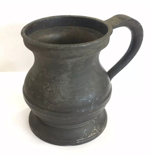 Antique pewter gill measure - pewter,