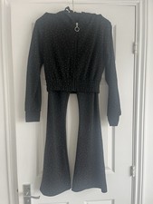 Ladies Black Sparkly Velour