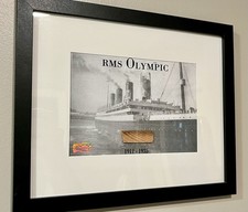 RMS Olympic Deck Wood Display - White Star Line, Titanic Britannic with COA