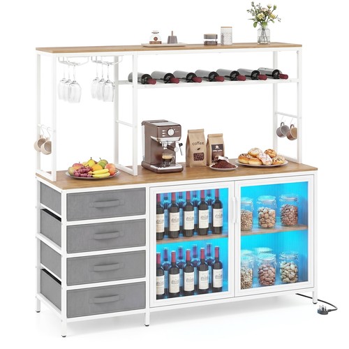 Wine bar cabinet with - wine, led