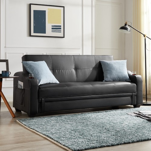 Three seater faux leather sofa - three,