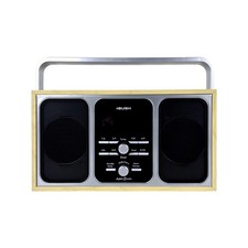 Bush Stereo DAB/FM Digital Radio Alarm Clock - Wood & Silver iPod Dock Majority