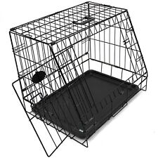 Small 24” Sloping Folding Car Dog Puppy Pet Crate Hatchback Cage Travel