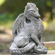 Standing Dragon Stone Statue | Mythical Celtic Outdoor Garden Ornament Sculpture