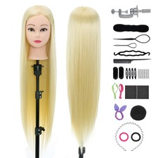 30 Inch Hairdressing Head Mannequin Doll Training Styling with Clamp+ Braid Sets