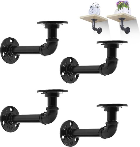 4pcs pipe shelf brackets - pipe,