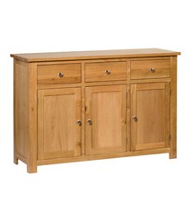 Large Sideboard, Storage Cabinet, Wide Dresser, Solid Wood Unit with 3 Drawers