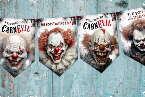 Horror clown bunting halloween - clown,