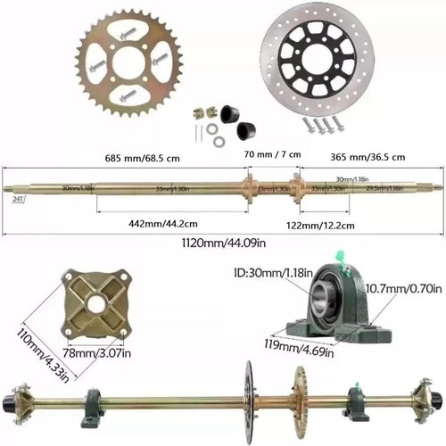 Rax43 axle kit for 150cc - rax43,