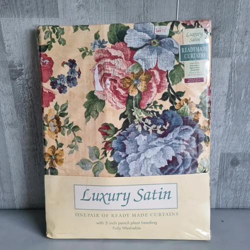 Floral luxury satin curtains - satin,