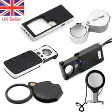 Pocket Magnifier Glass 3X5X 6X 10X 30X 60X 90X Jeweller LED Magnifying Eye Loupe