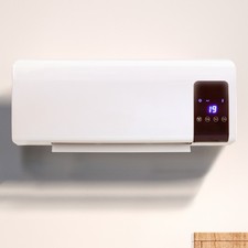 2KW Wall Fan Heater Down Flowing Timer Bathroom Bedroom Electric Heater Remote A