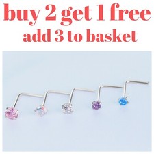 Sterling Silver L Shape Nose