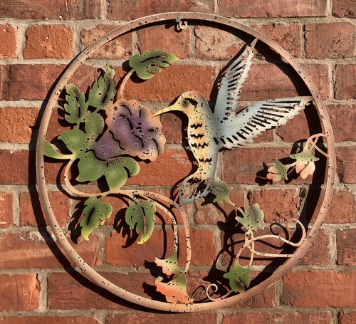 Coloured metal hummingbird - coloured,