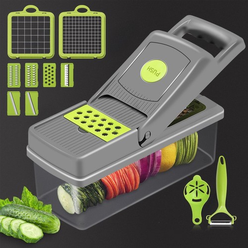 Grey vegetable chopper - 14-in-1,