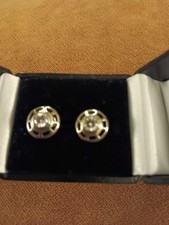 Solid Sterling Silver Sparkling Stones Set Stud Earrings QVC Diamonique   Cz