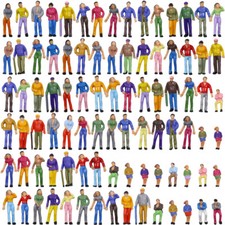 100pcs Model Trains 1:75 Painted Figures OO scale People P75W Standing Seated