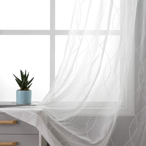 White sheer curtains - "white, 84""