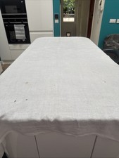 Large Vintage White Rectangular Tablecloth 201 x   171cm