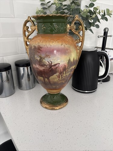 Vintage vase scottish stags - vintage,