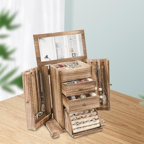 Large capacity wooden - large, jewelry