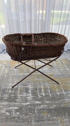 Vintage wicker moses basket - vintage,