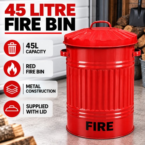 30l red fire - ash, bin
