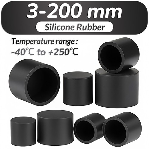 End cap black silicone rubber - end,