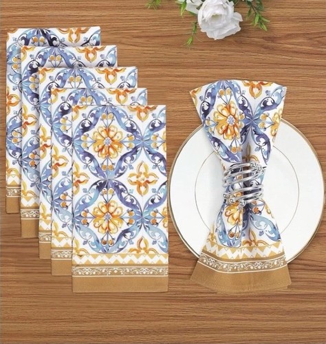 Vintage gold blue - &, cotton
