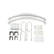 4 Leaf Trailer Leaf Spring Kit with U-Bolt & Single Trailer Axle Hanger Kit USA