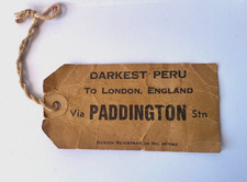 Vintage Gabrielle Designs Paddington Bear Luggage Label Reg No 957892