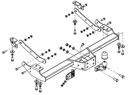 Flange neck tow bar for - flange,