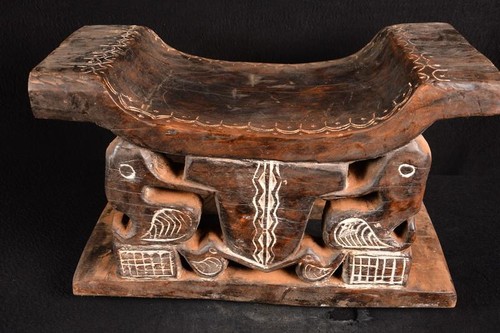 Antique african ashanti stool - ashanti,
