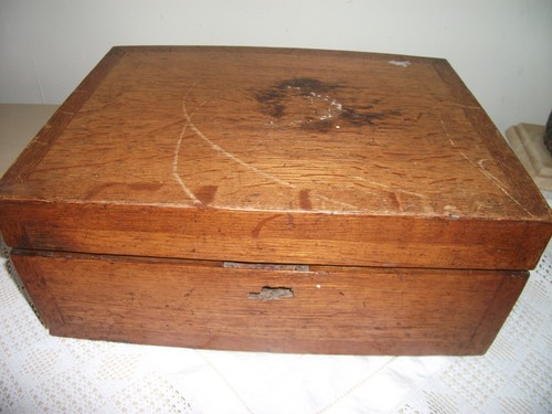 Vintage oak writing box - vintage,