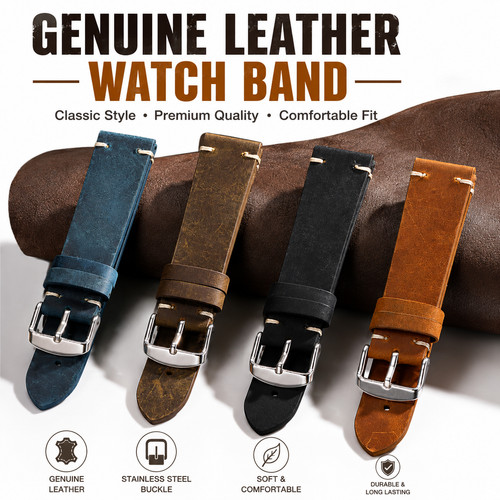 Vintage leather watch - leather,