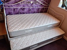 Laura Ashley 'Alice' day bed with trundle sprung slated and 2 single mattresses