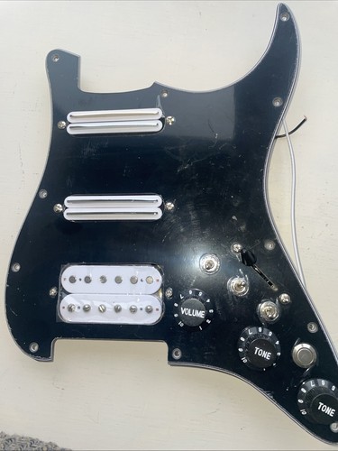 Strat hsshb 3ply - 3ply, black/white