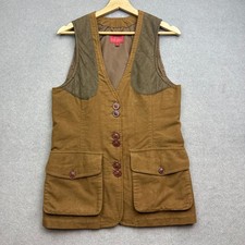 Laksen Moleskin Shooting Vest Womens 36 UK 10 Brown Hunting Sporting Waistcoat
