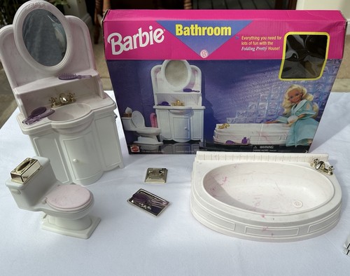 Barbie bathroom bath toilet - barbie,